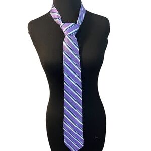 Vintage Chaps silk, Men's Thick Tie, Purple and Navy‎ Blue